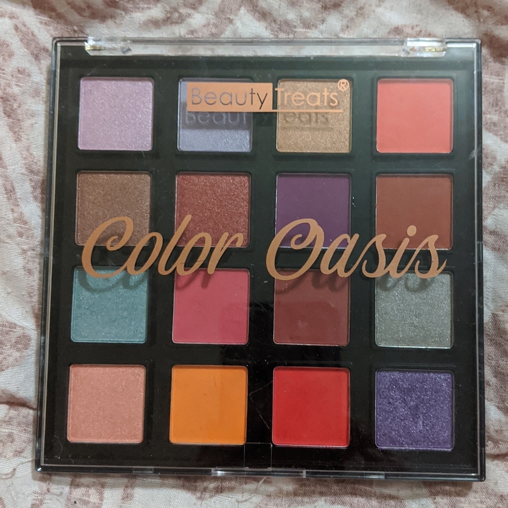 Beauty Treats Color Oasis 16 Bright Multi Color Shimmer Matte Eyeshadow Palette